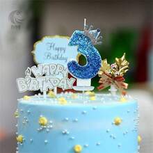 1pc Crown & Number Design Candle, Peacock Blue Creative Birthday Candle, Best Daily Birthday Gift For Mom Or Girlfriend - Peacock Blue Crown - View 3