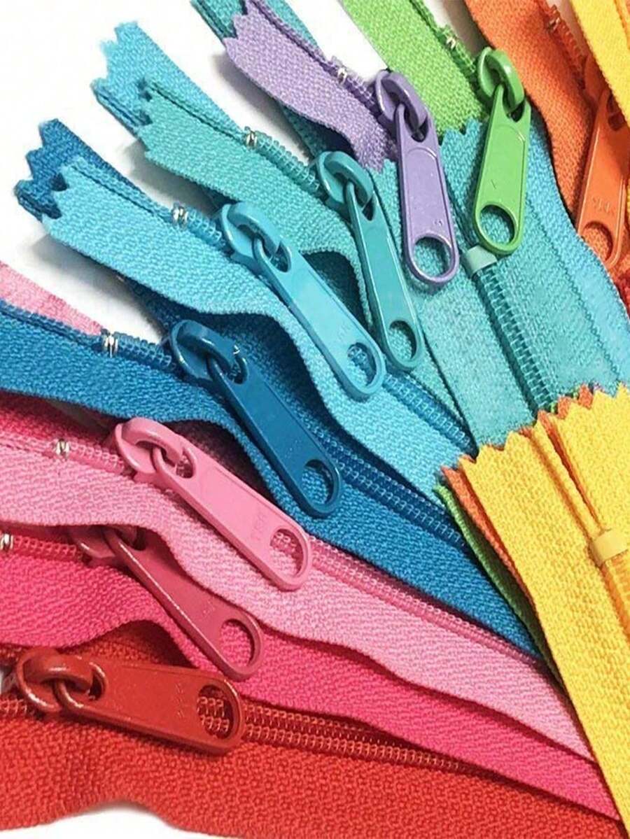 5/10/20pcs Mixed Color #3 Nylon Zippers, 7.87 Inch Closed Length, Suitable For DIY Handmade Zippers, Can Be Used For Bags, Clothing And Sewing Projects - 20 cm / 7.87 In - View 1
