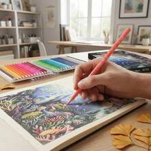 72 Colored Pencil Set- 3.3mm Rich Pigment Soft Core Wax-Based - Ideal For Coloring Drawing Sketching Shading Blending - Vibrant Color - 72-color Colored Pencils a - View 7