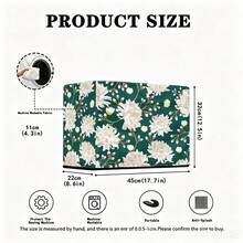 1pc Dust-Proof Cover For Sewing Machine, Modern Style Polyester Flower Printing. Home Decoration, Household Appliance Cover. Dust-Proof And Washable. - Full Coverage - View 3