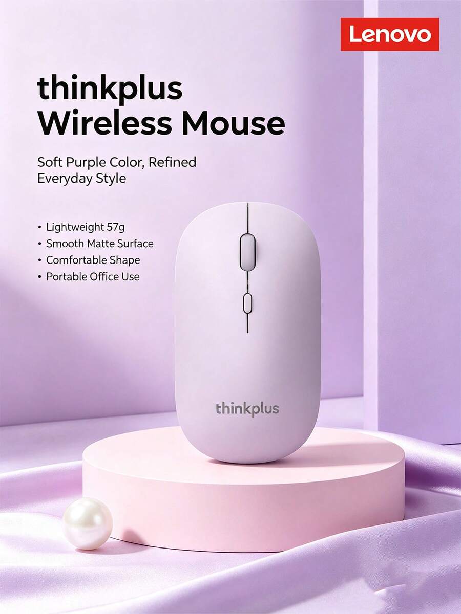 Lenovo Lightweight Wireless Mouse, Colorful LED Portable Office Mouse, Silent Mouse For Laptop And Desktop - View 1