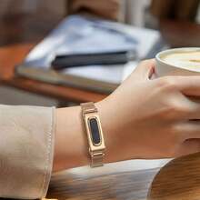 Milanese Loop Metal Mesh Watch Band Compatible With Google , With Metal Protective Frame; Magnetic Stainless Steel Mesh Design, Breathable And Adjustable; Combines Luxury Texture And Sweat-Resistant Function, Fashionable And Durable, Suitable For Daily Wear. - Rose Gold - View 6