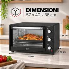 Bakaji Forno Elettrico Ventilato 45 Litri 2000W Con Timer e Spia Luminosa - Spina tipo F UE (220-240 V) - Visualizzare 3