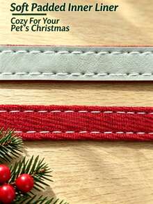 Christmas Adjustable Pet Collar, Suitable For Cats And Small Dogs, British Style Christmas Gingerbread Man Plaid Pattern, Pet Christmas Gift, Pet Holiday Party Outfit - Multicolor - View 3