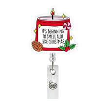 1pc Acrylic Retractable Name Badge Reel With Christmas Theme Video Tape, Christmas Cake And Scented Candle Pattern | Suitable For Teachers, Doctors And Nurses | Office Gift | Acrylic Name Badge Holder - Multicolor - View 4