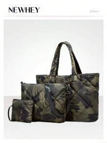 Camouflage Large Capacity Portable Clothing Bag, Lightweight Shoulder Tote For Outing Work School - Multicolor - View 10