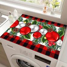 1pc 2D Christmas Absorbent Mat, Christmas Decorative Pattern, Kitchen Countertop Absorbent Drying Mat, Coffee Machine Mat, Pour Over Coffee Pot Mat, Dish Drying Mat, Non-Slip Heat Resistant Kitchen Mat, Table Mat, Breakfast Mat, Washing Machine Mat, Home Kitchen Dining Table Coffee Shop Bar Decor Mat, Holiday Party Housewarming Gift - Multicolor - View 9
