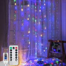 أضواء ستارة LED وامضة 8 وظائف 100/200/300/600، أضواء جنية تعمل بالطاقة USB مع جهاز تحكم عن بعد، مناسبة لديكور المنزل في الخريف، شجرة عيد الميلاد، حفلة الزفاف، غرفة النوم، عيد ميلاد الزفاف، ديكور الهالوين - ستارة ضوئية تعمل بمنفذ USB - مشاهدة 3