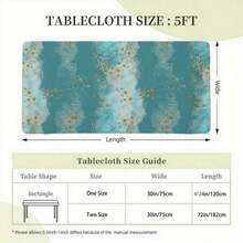 1pc Star Pattern Tablecloth, Suitable For Camping And Picnic - Retractable And Washable Rectangular Table Cover With Elastic Edge, Starry Sky Theme Outdoor Dining Tablecloth, Machine-Made Table Cover, Suitable For Party, BBQ, Picnic - B - View 2