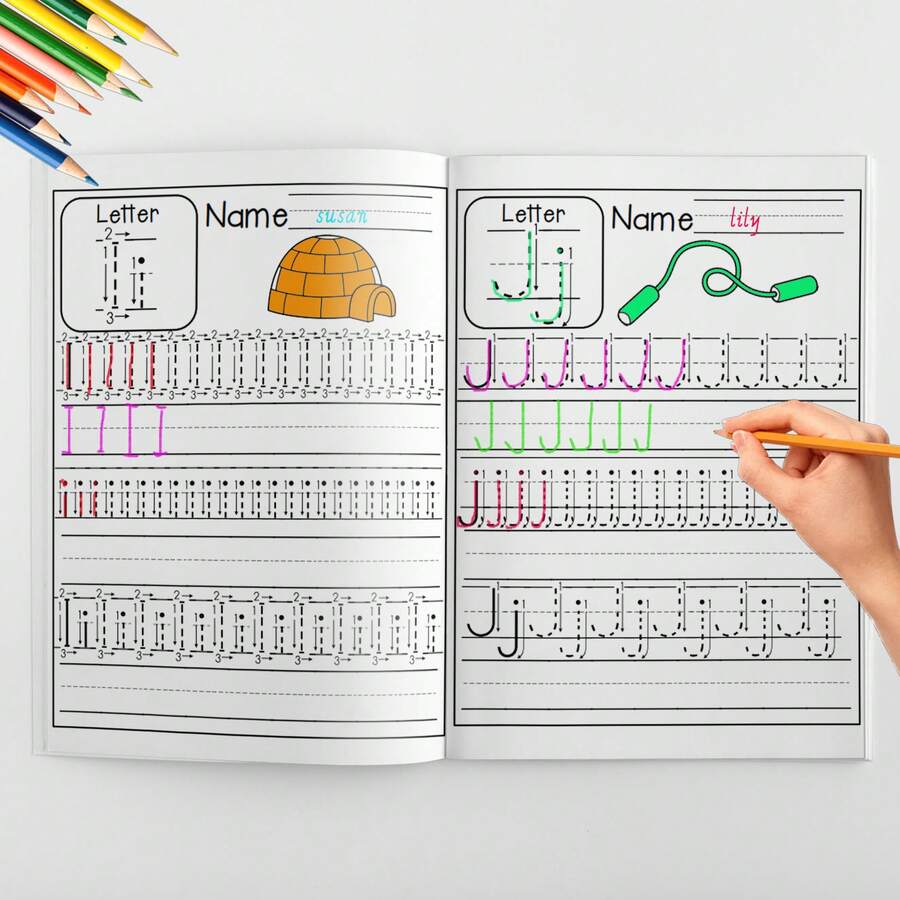 Kids English Alphabet Handwriting Activity Book, Uppercase And Lowercase Letter Tracing With Stroke Order, Letter Recognition, Pencil Control And Writing Practice - Alphabet Practice - View 1
