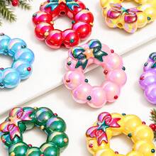5/10PCS Christmas Wreath Beads Random Color 38x39mm Sparkling AB Bowknot Wreath Beads For Jewelry Making Holiday DIY Craft - Mixcolor - View 5