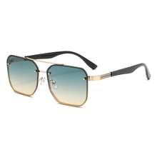Men's Square Fashion Glasses, Gold Frame, Dark Lenses, Retro Street Style Eyewear For Travel & Everyday Wear - Multicolor - View 4