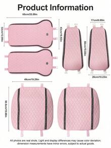 6/2pcs Universal Car Seat Covers, Pink Premium Faux Leather Seat Cushions With Crown Logo And Shiny Rhinestone Trim, Non-Slip Bottom, Breathable And Wear-Resistant, Car Seat Pads - Type a - View 4