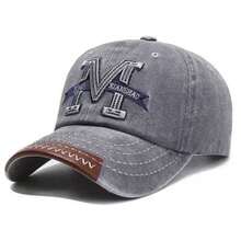 1pc Men's M Embroidered Baseball Cap, Fashion Sports Baseball Hat, Outdoor Adjustable Sun Protection Casual Baseball Cap, Suitable For Spring/Autumn Travel, Beach, Party - M - View 6