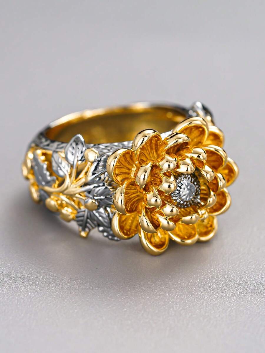 1pc Romantic Ring Women's Wedding Engagement Party Jewelry Valentine's Day Gift - 1# - View 1