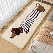 1pc Dachshund Letter Pattern Rug, Bedside Rug, Christmas Decor Rug, Home Decor, Skin-Friendly Comfortable, Washable Rug, Doormat, Bathroom Mat, Living Room Decor, Bedroom Decor Rug, Bedroom Rug, Bathroom Decor Rug, Bathroom Mat, Study Room Closet Decor - A - View 6
