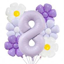 7 Pcs/Set 40 Inch Marca Purple Digital Daisy Balloon Set Flower Aluminum Foil Balloon For Birthday Shower Anniversary Decoration - View 7