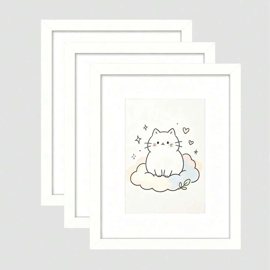 Mosearon 3pcs/2pcs/1pc White MDF Photo Frame, A4 Certificate Frame, 30*40CM Frame, No Matting, Acrylic Transparent Panel, Suitable For Living Room, Bedroom, Gallery Wall Decor, Gift Frame - White - View 1