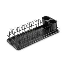 Homix - Escurreplatos de Metal Quttin con Bandeja de Goteo y Escurridor de Cubiertos - Negro (41.5 x 17.3 x 10 cm) - Negro - Ver 1