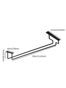 Single Row Cup Holder, Wine Glass Holder, Creative European Style Tall Cup Storage Rack, Kitchen Accessories, Bar Supplies, Space-Saving Home Storage And Organization - Black - View 2