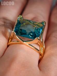 1pc Charming Cubic Zirconia Ring For Women, Wedding Engagement Party Jewelry, Valentine's Day Gift - 1# - View 4