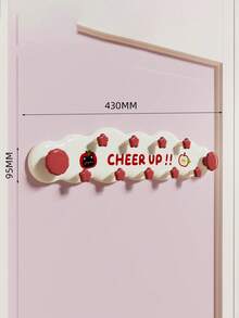 1pc Cream Minimalist Style Plastic Cloud Shaped Wall Hook Rack With Star Decor&Letter Print Detail, Punch-Free Strong Load-Bearing Hanging Holder,Multi-Hook Wall Mounted Hanger,Suitable For Entryway,Bedroom, Dormitory,Bathroom,Storage Organization - Multicolor - View 10