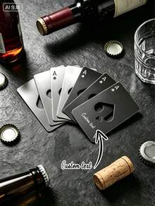 1 buah Pembuka Botol Kartu As Sekop Ukir Kustom, Pembuka Botol Bir Portabel Stainless Steel, Pembuka Botol Bentuk Poker Ukuran Dompet untuk Hadiah Pesta Pria - MultiWarna - View 6