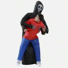 Adult Inflatable Grim Reaper Fancy Dress Costume Kids Halloween Skeleton Costume - Black and White - View 4