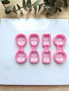 Blank Polymer Clay Keychain Molds, Rectangular & Oval, DIY Handmade Keyring Pendant Jewelry Craft Tools - Pink - View 7