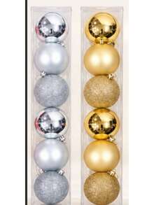 Christmas Ball Ornaments 6PCS Set, 8cm Hanging Baubles For Tree Garland Window Party Decor, 5 Colors - 8cm-6PCS - View 29