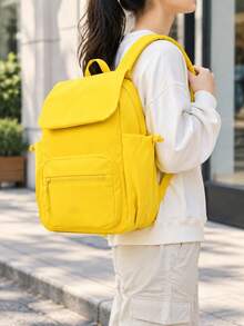 Adidas Ransel Outdoor Ringan Wanita W UBSP BP S Warna Kuning Cerah dengan Penutup KX9604 - Kuning Terang - View 2