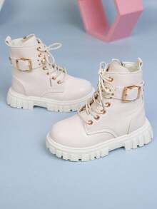 1 Pair New Boots For Girls, Children's Boots, Autumn Ankle Boots, Boys' British Style Boots, Jazz - Beige - View 9