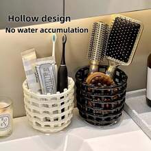 1pc Hollow Plastic Storage Box, Multi-Functional Organizer, Waste Face Towel Storage Box, Bathroom Sink Comb Holder, Makeup Brush Rack, Beauty Tool Storage Box, Suitable For Living Room, Bathroom, Kitchen, Student Dorm - Multicolor - View 6