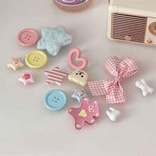 14pcs Dopamine Color Button Shoe Charm Set | DIY Detachable Cartoon Shoe Charms Cute Decorative Shoelaces - Multicolor - View 4