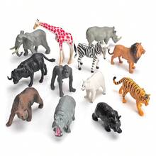 12pcs Simulation Animal Figure,Mini Wild Animal Model Toy,Education Science Teaching Toy, And Learning Toy,Tiger,Elephant,Lion - Multicolor - View 4
