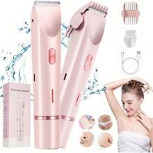 2-In-1 Electric Shaver/Body Hair Trimmer, USB Rechargeable, Wet & Dry Use, Stainless Steel Blades, Suitable For Legs, Bikini Line, Underarms, Autumn Home Decor, Back To School Essential, College Essential, Travel Essential, Holiday Essential, Beauty Tool - Multi-color - View 13
