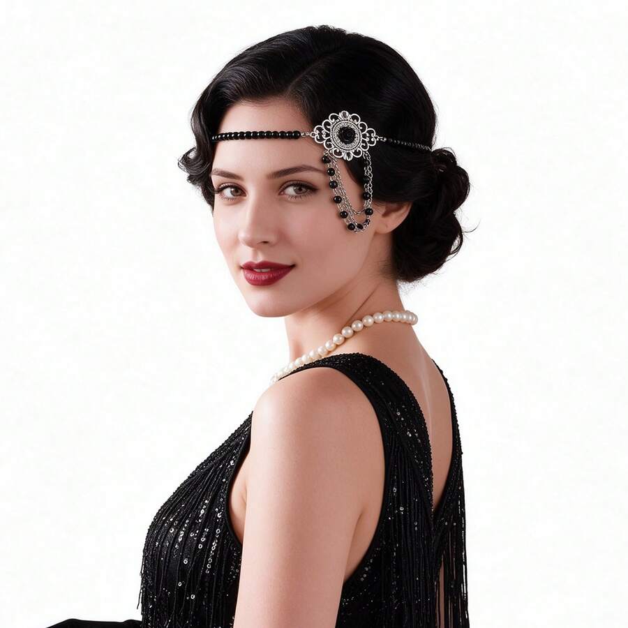 1920年代 Flapper 風格水鑽髮箍頭飾 咆哮20年代女性髮飾 - B - 查看 1