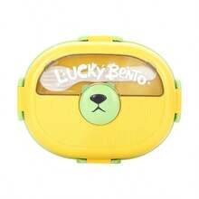 Lucky Bento Double-Layer Divided Lunch Box, Multi-Compartment Storage Bento Box With Lockable Seal, Portable Outdoor Meal Box, Cute Cartoon Design Sealed Lunch Container, Multi-Section Fresh-Keeping Lunch Box With No Flavor Mixing - Multicolor - View 8
