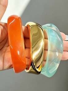 Set Gelang Manset Lebar Bohemian Vintage 3/1pc untuk Wanita, Cocok untuk Pemakaian Sehari-hari, Liburan, Perjalanan, Pesta, Padu Padan, Dapat Dipakai Sepanjang Tahun - MultiWarna - View 4