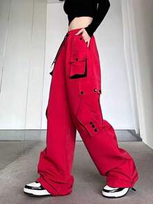 Women Pants - Red - View 1