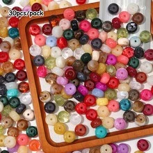 30pcs Mixed Color Marble Pattern Irregular Acrylic Imitation Stone Loose Bead For DIY Bracelet Necklace Earring Keychain Jewelry Making Craft Supplies - Random Color Mixing - View 19