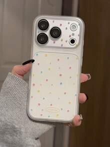 Korean Style Ins Colorful Small Star Design Phone Case Compatible With Apple 17, 18 Pro Max, 2-In-1 Large View Window, 15, 14, 16 Pro, Shockproof Protective Cover, Unique And Stylish - Multicolor - View 5
