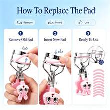 10PCS/18PCS New Cute Rabbit Handle Wide-Angle Eyelash Curler With Replacement Rubber Pads Set, One-Clip Long-Lasting Curl, Fits All Eye Shapes, Soft Rubber Pads Won't Pinch Eyelids, Non-Slip Cartoon Rabbit Grip, Compact And Portable, Perfect Christmas Gift - Multicolor - View 6
