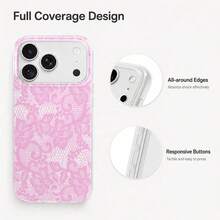 VESPOP Pink Lace Fashion Phone Case; Compatible With Iphone 17/18 Pro Max, 16 Pro Max, 17, 16, 15, 14, 13, 12 Pro Max And 11 Series; Cute, Shockproof Soft Shell. - Mixed Color 1 - View 2