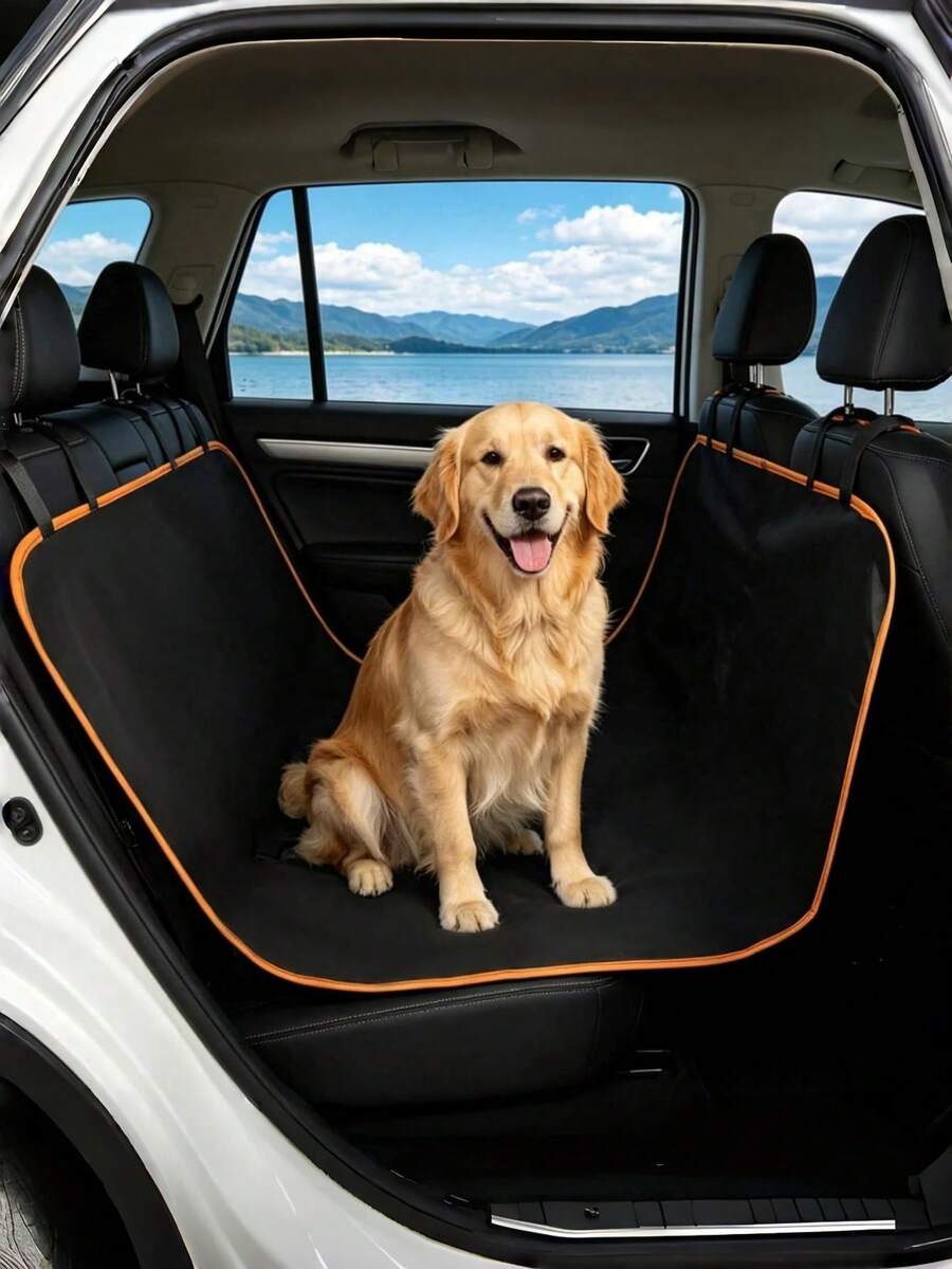 1 Pc Dog Car Seat Cover, Waterproof & Tear-Resistant Pet Seat Protector, With Buckle Straps, Scratch-Resistant & Non-Shedding Dog Back Seat Mat, Universal Fit For Most Cars, Trucks, SUVs - Multicolor - View 1