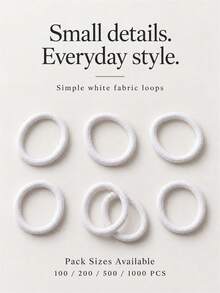 100/200/500/1000pcs Women's White Hair Ties, High Elasticity Hair Bands, Sweet And Cute Style, Small Size Hair Ties, Hair Accessories, Vacation Accessories, Suitable For Various Hairstyles, Women's Hair Accessories. Daily Casual And Going Out Outfits, Hair Accessories, Suitable For All Seasons. - White - View 7