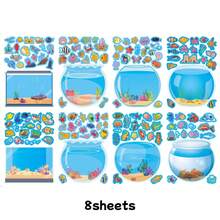 8/16pcs Stiker Akuarium DIY untuk Anak-Anak, Mainan Puzzle Interaktif Orang Tua-Anak, Tempel Ikan Kecil di Akuarium, Mengembangkan Otak Anak, Hadiah Pesta Liburan, Stiker Kemasan Hadiah, Mainan TK, Dapat Digunakan untuk Dekorasi Rumah, Tempel di Meja, Buku Catatan, Balon, Koper, Kulkas, dll. - Warna campuran - View 10