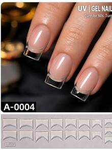 1 miếng dán móng nghệ thuật kiểu French tip trong suốt tàng hình, 6 kiểu dáng, phù hợp để sửa móng và nối móng, decal nghệ thuật móng gel UV - Nhiều màu - Xem 8