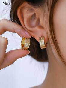 1 Pair Vintage Fashion Women's Gold Earrings, Suitable For Daily Wear, Dating, Holiday, Party And Gathering - Earrings - View 4