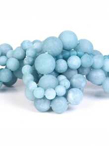 1 Strand Natural Stone Blue Aquamarine Loose Diy Beads For Diy Various Bracelets Jewelry Making Keychain Making Supplies 4 6 8 10mm - Baby Blue - View 10